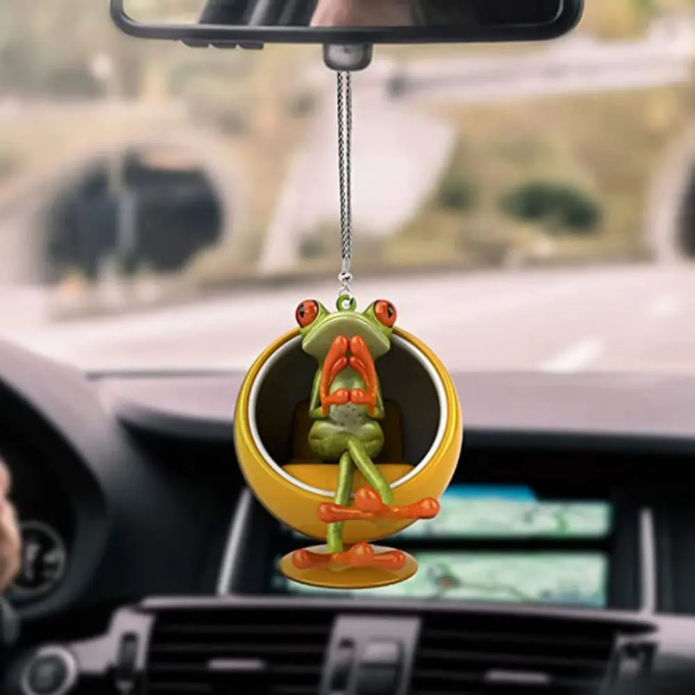 

Creative 2D Green Frog Pendant Small Cute Frog Car Pendant Handicrafts Acrylic Flat Ornaments Car Accessories