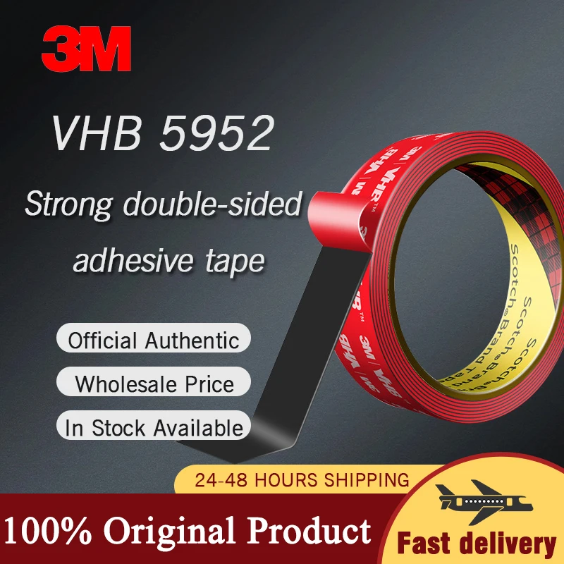 Original 3M VHB 5952 Mounting Acrylic Tape Double Sided Tape Heavy Duty Waterproof Adhesive Strips Tape for Car Home Decoration