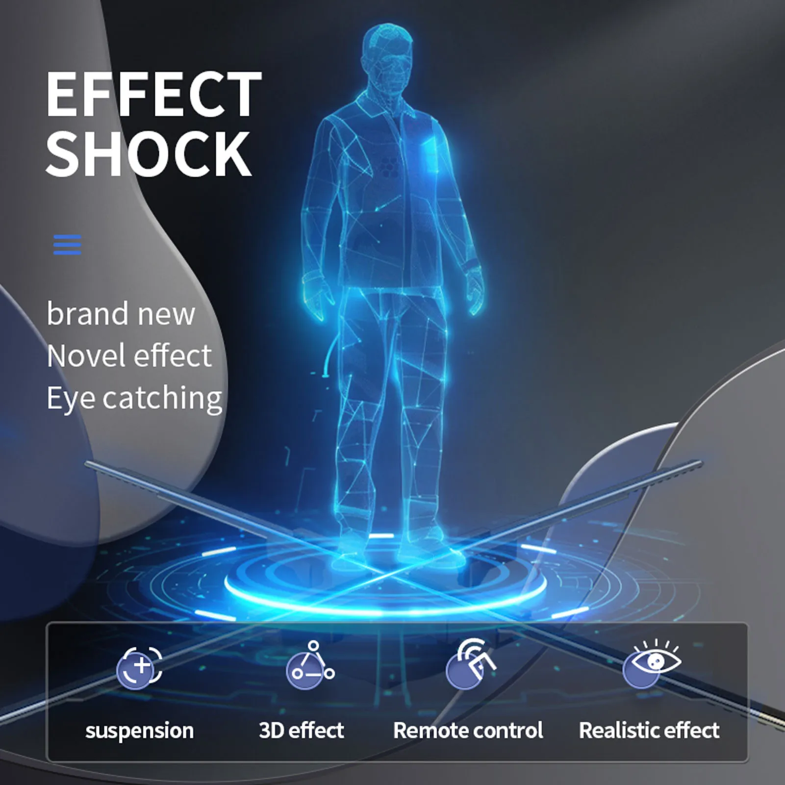 الاتحاد الأوروبي ثلاثية الأبعاد الهولوغرام مروحة سطوع زاوية قابل للتعديل 4 شفرات الهولوغرام مروحة LED الخرز 750 دورة في الدقيقة APP 4GB لعرض الإعلان