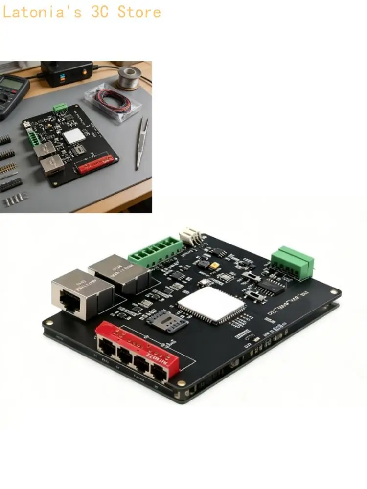 Two RJ45 Ethernet Connector Control Board for Industrial Automation, RS485 Communication Hardware with Cellular WiFi Flexibility