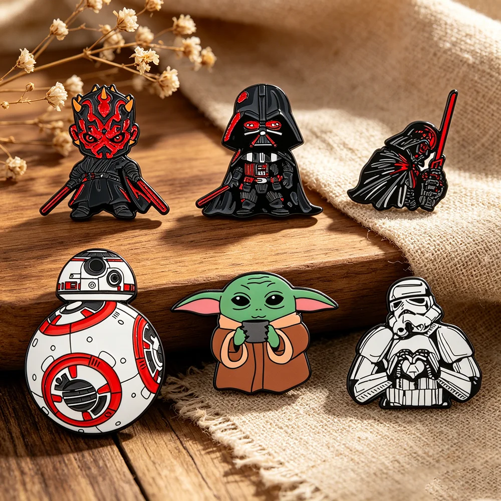 6pcs Creative Cartoon Brooch Fashion War Enamel Pin Metal Badge Jewelry Clothing Backpack Accessories Gift