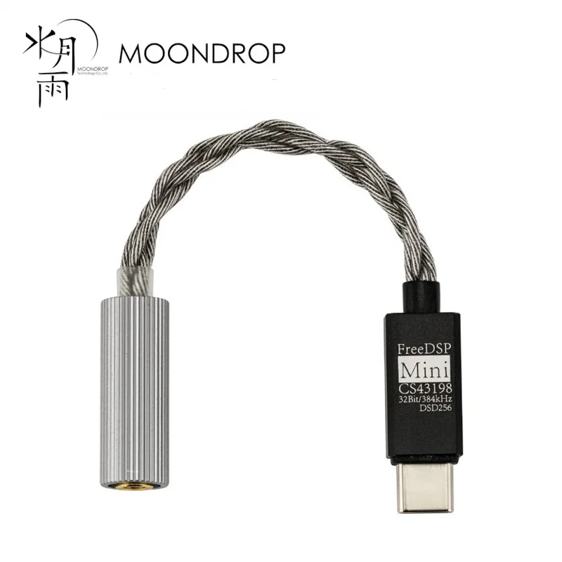 MOONDROP FreeDSP Mini HiFi DAC المحمولة USB-C مصغرة فك مكبر للصوت مجهزة بمحول كابل CS43198 3.5 مللي متر