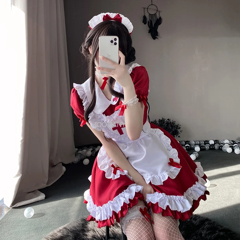 女の子のためのロリータのコスプレ衣装、かわいい日本の衣装、柔らかいアニメ、クロスの人魚、ハロウィーン、カーニバル、パーティー、ステージパフォーマンス