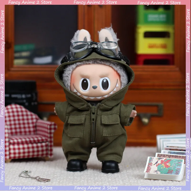 

Крутой пилотный костюм на все тело, одежда, наряд с обувью и очками для кукол V1 V2 V3, Labubu, одежда «сделай сам», модные аксессуары для кукол