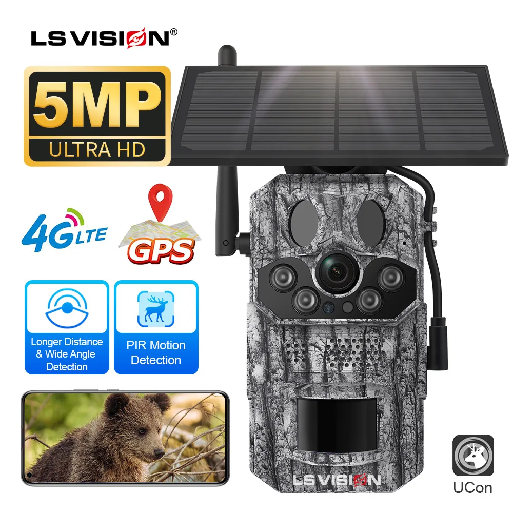 Rscamtom Outdoor 4g Trail Camera Human Detection Alarm Color Night Vision 7800mAh Low Power Cctv Solar Camera