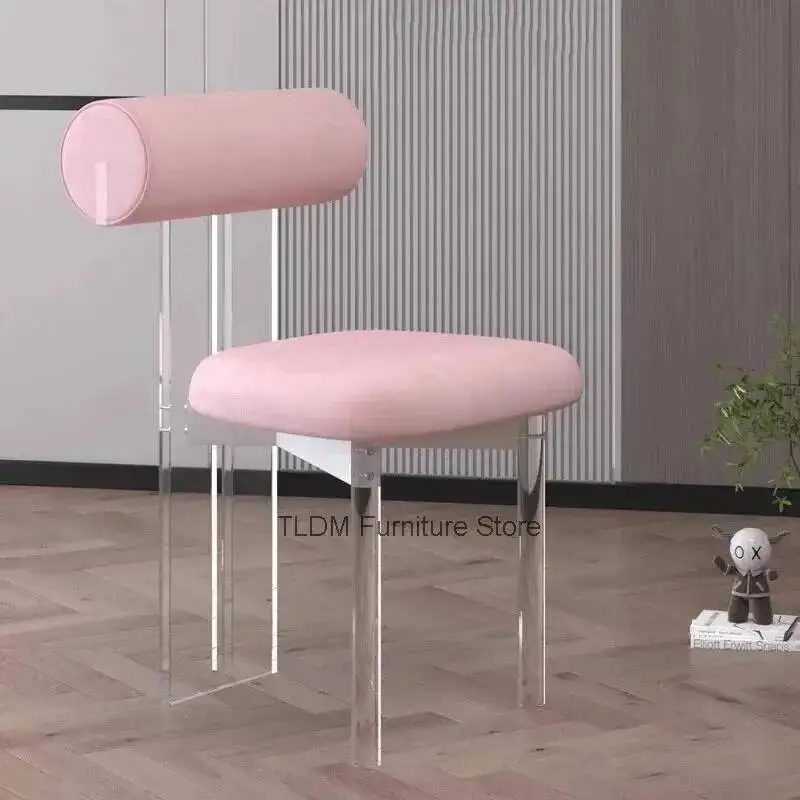 Ergonomic Dining Chairs Velvet Stoot Lazy Restaurant Dining Chairs Transparent Designer Stoel Lounge Suite Throne Furniture