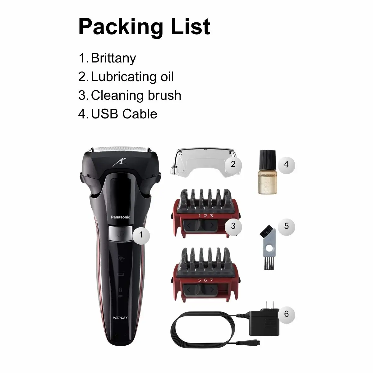 ماكينة حلاقة كهربائية باناسونيك ES-LL40 للرجال، ماكينة حلاقة رطبة وجافة 3 شفرات مع ماكينة تشذيب منبثقة