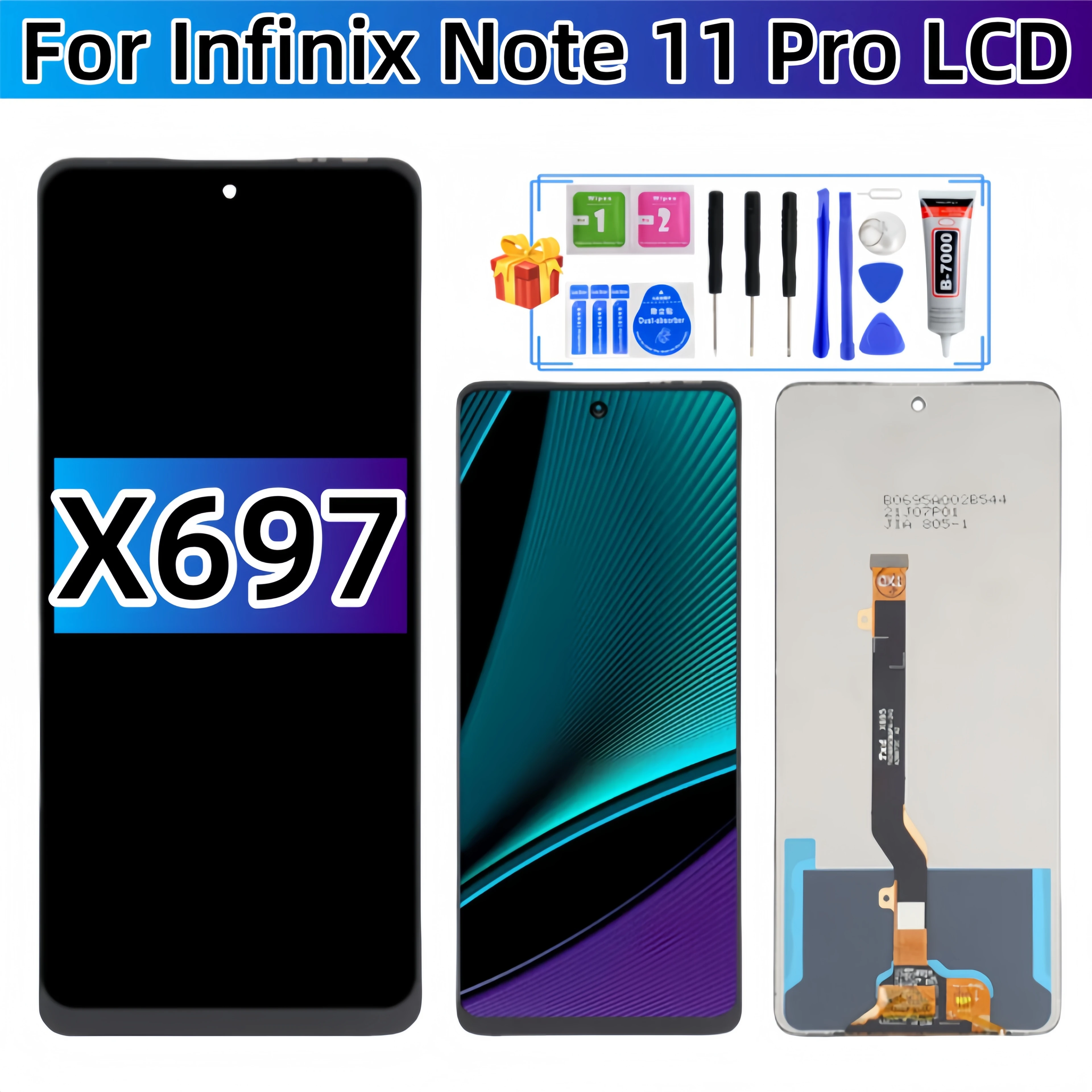 

Для Infinix Note 11 Pro X697 ЖК-дисплей с сенсорным экраном в сборе, запасные части для ЖК-дисплея