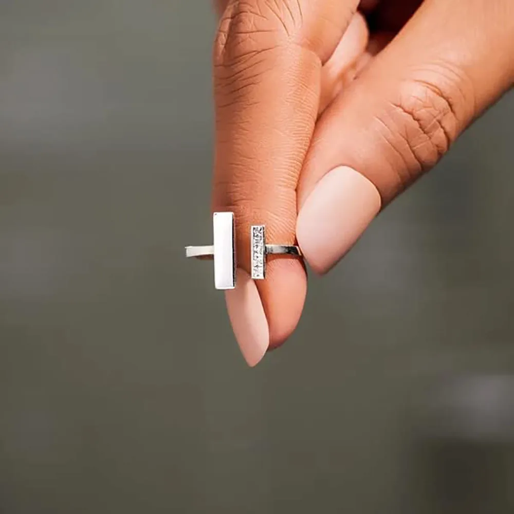 Dicker und dünner Ring für Mutter und Tochter. Denken Sie daran, dass wir immer zusammen kleben. Ring für Damen, offene, verstellbare Statement-Ringe