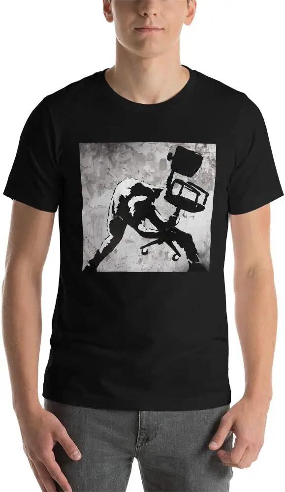 Banksy T-Shirt London Calling Office Chair Graffiti Unisex Premium Tee Shirt