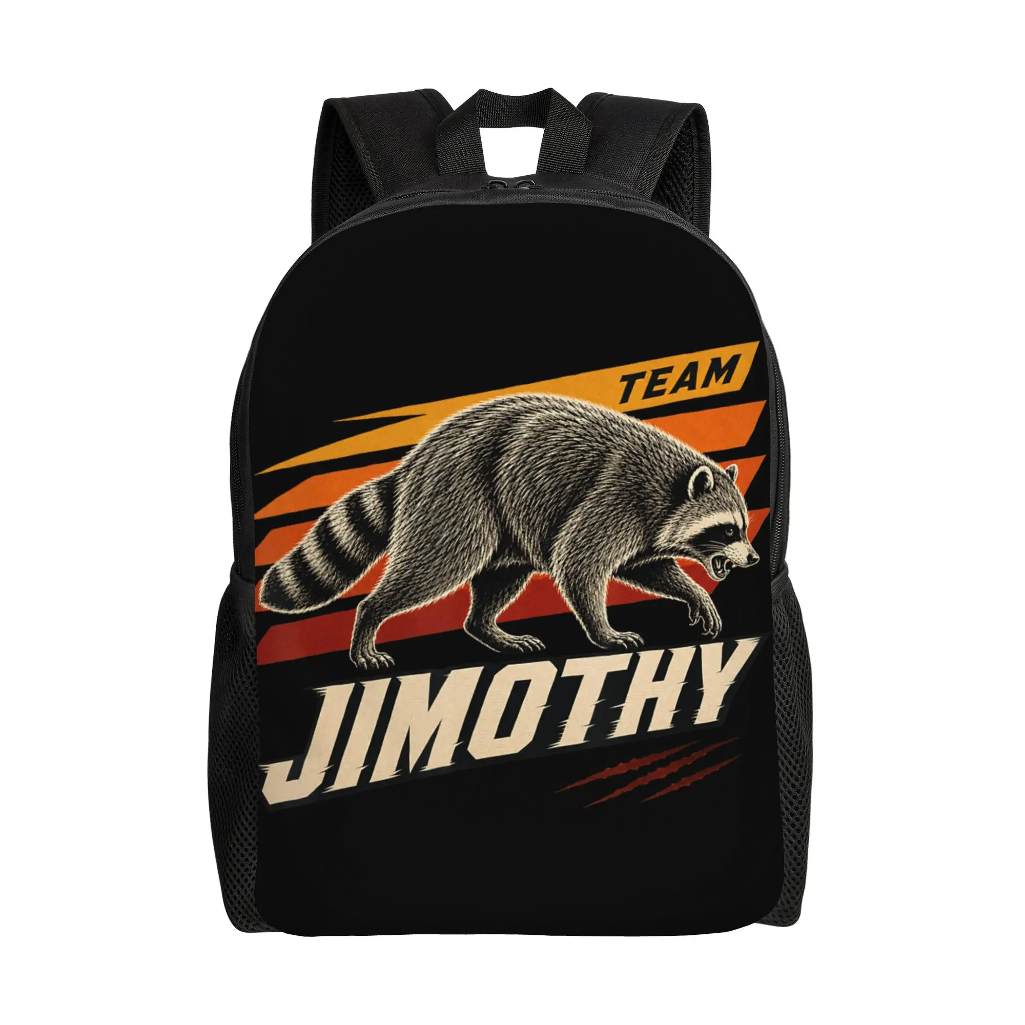 Vintage Team Jimothy Raccoon Meme Jimothy Backpack  Teen Polyester Daily Backpacks Durable Elegant School Bags Rucksack