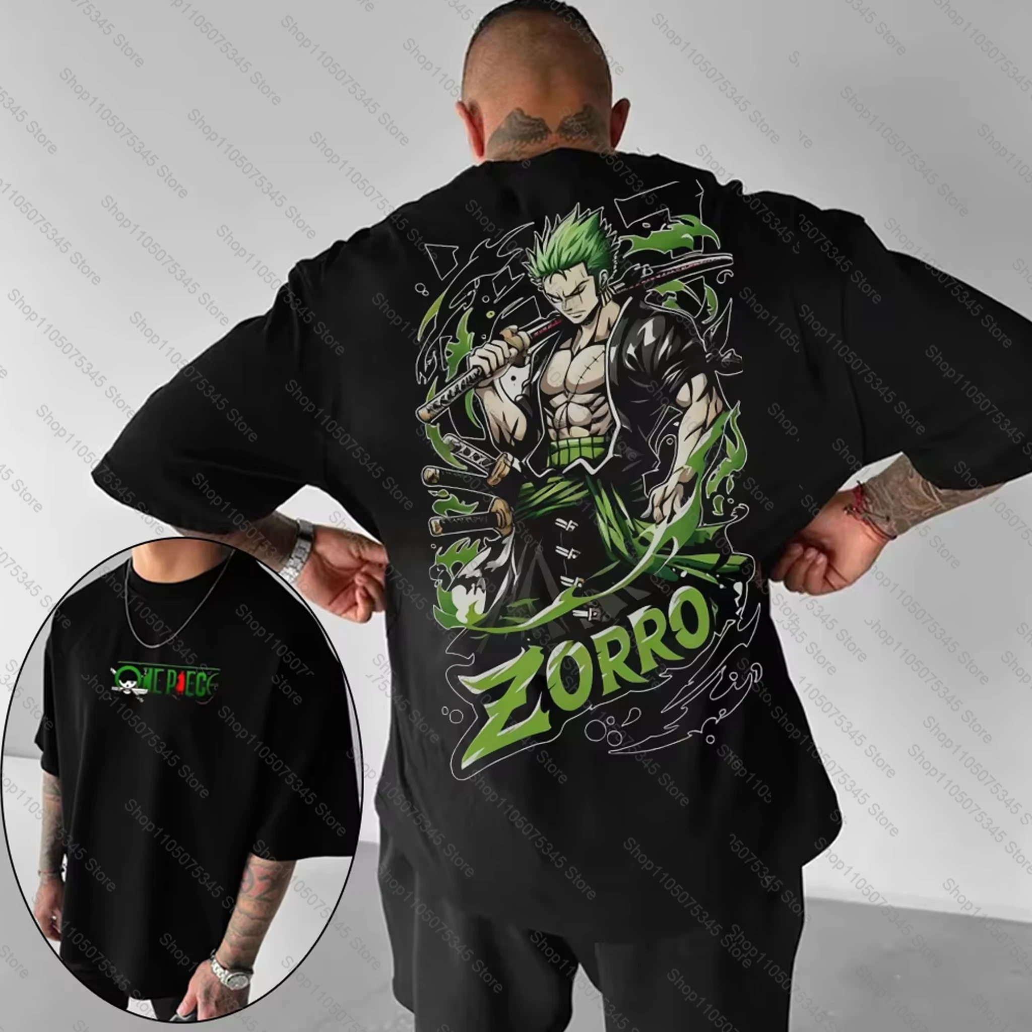 ワンピース日本アニメプリントメンズ Tシャツロロノア・ゾロ少年子供の原宿半袖キッズルフィ Tシャツ服