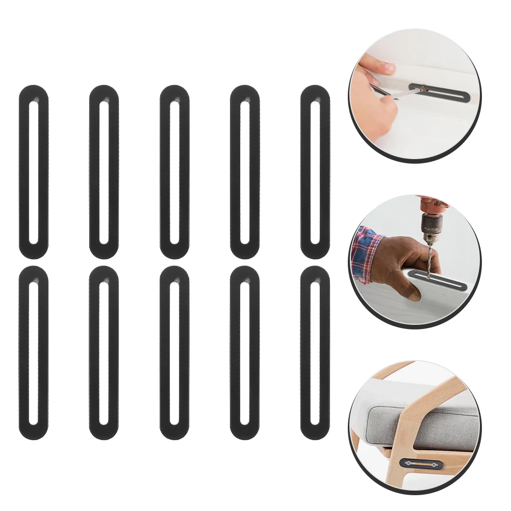 10 Pcs Furniture Repair Brackets High Strength Mending Plate Corner for Wood Flat with Hole Black Brace Stainless Steel