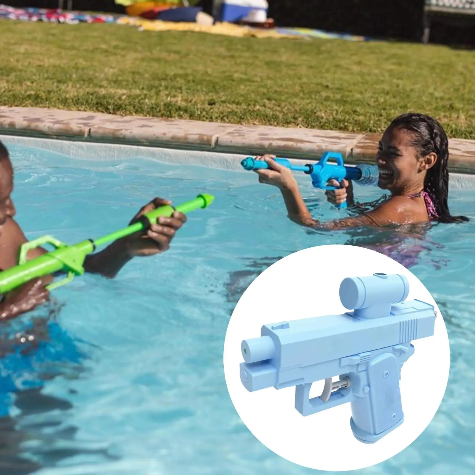 Juguetes de chorro de agua inversa, juego interactivo de verano al aire libre, pistolas de agua, juego de salpicaduras de pulverización de agua doble direccional