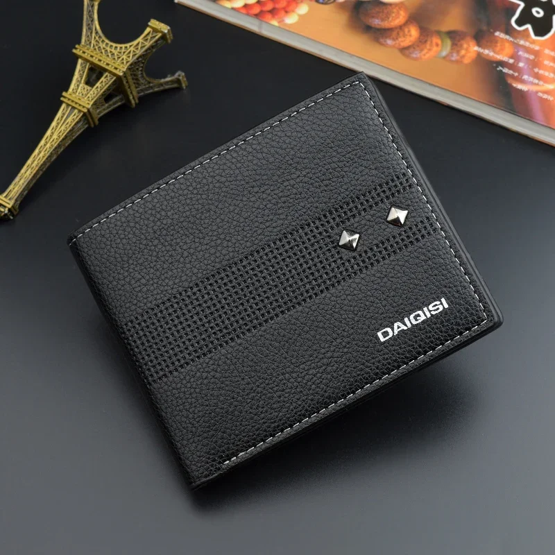 New Men\'s Wallet Short Section Young Fashion Student Wallet Casual Multi-card Storage Card Bag Standard Wallets