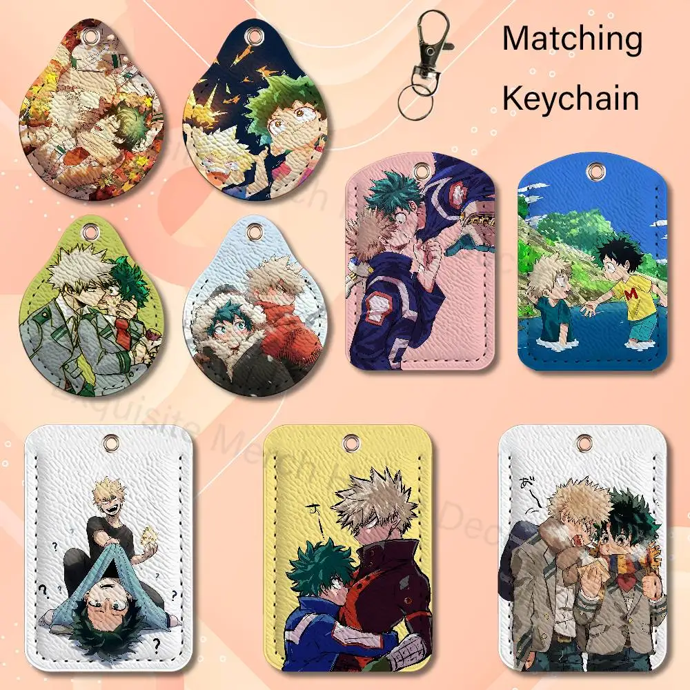 B-Bakudeku Deku Bakugou Cartoon Movie Singer Game Anime Leather Card Holder Can Store Access Control ID Card Subway Air Tag Case
