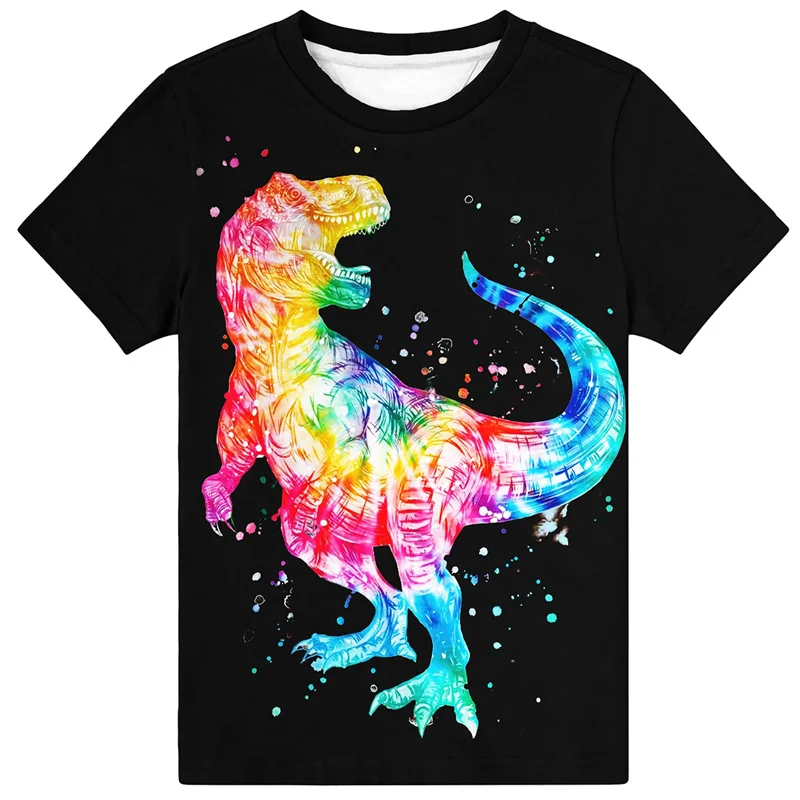 

Dinosaur Lion Pattern T Shirt For Men Astronaut Tree 3D Printed Short Sleeve Tees Summer Street Round Neck T-Shirts Loose Tops