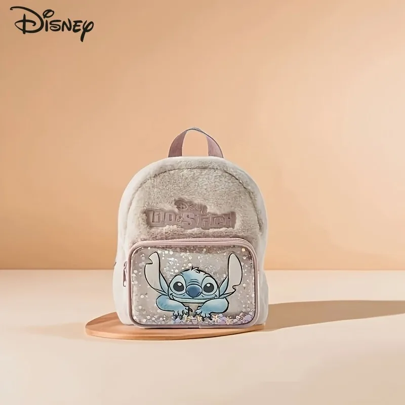 

Disney Cute Stitch Backpack Vibrant Plush Mini Shoulder Bag Soft Fabric Durable Zippers Ideal for Pretend Play Playful Accessory