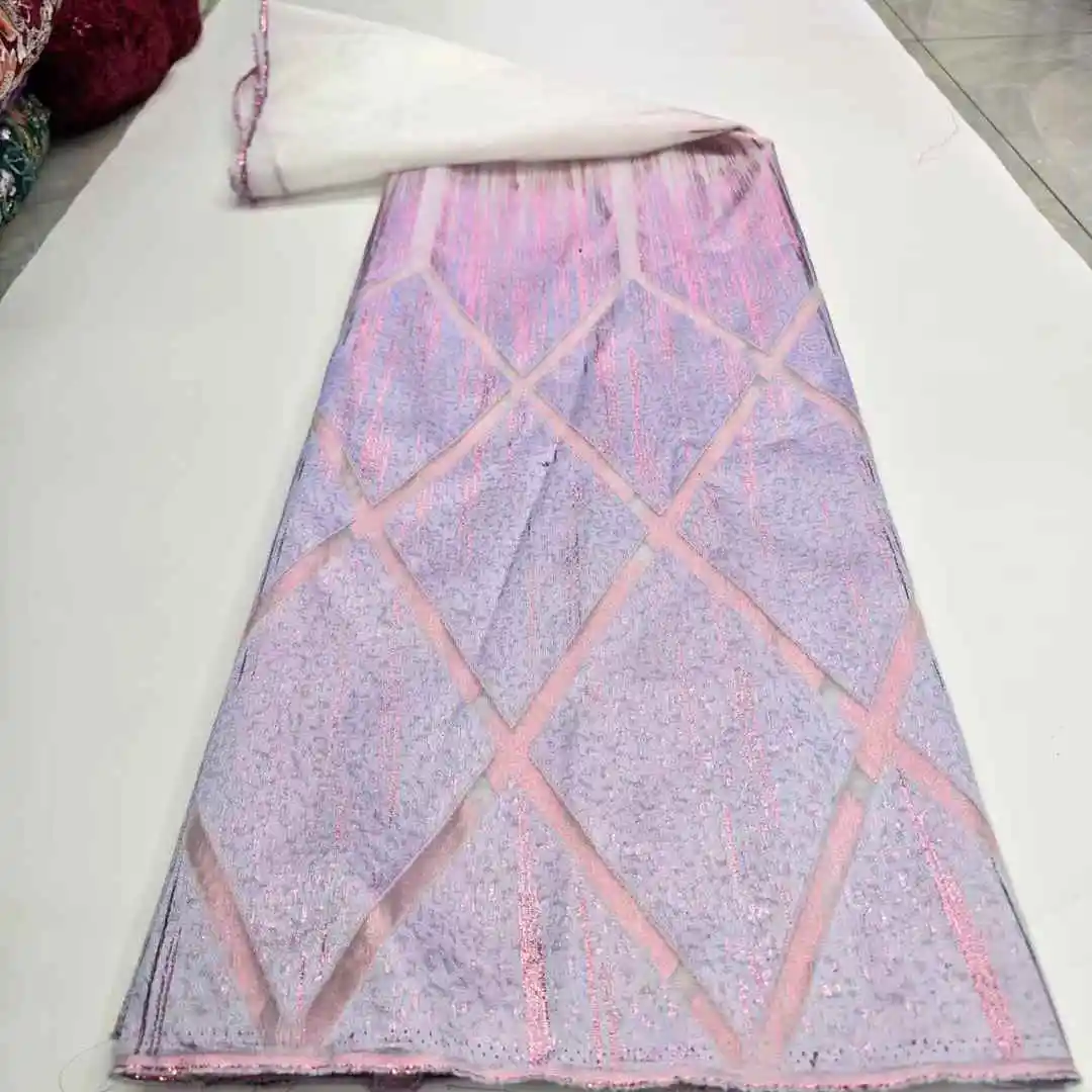 

African Brocade Lace Fabric Fashion Nigerian Brocade Lace High Quality French Jacquard embroidery Lace For Diy Sew Party Cloth