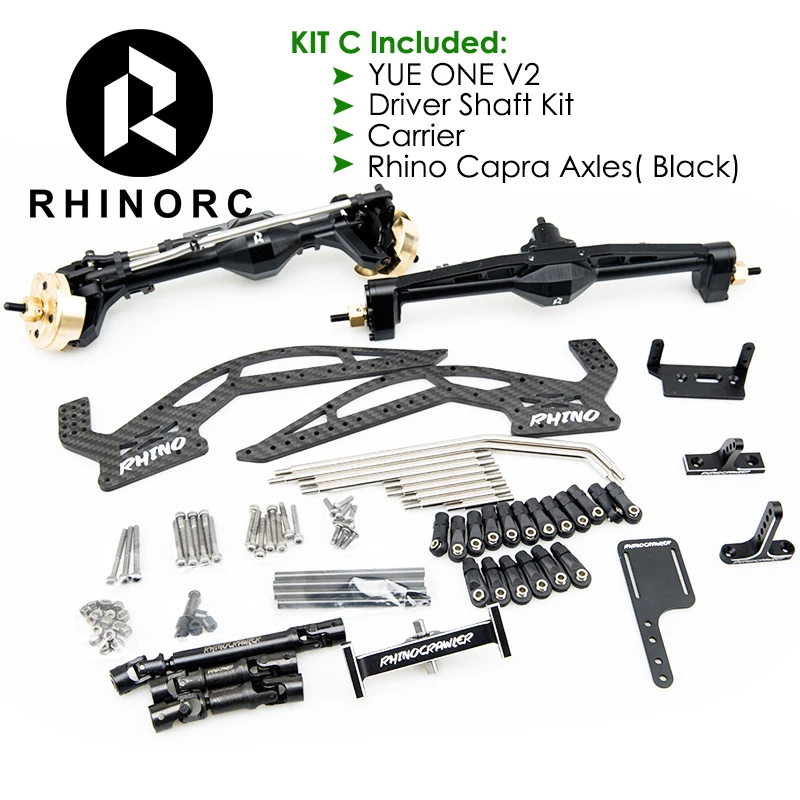 RhinoRC YUE ONE V2 RC Crawler Chassis Shafty Pełny zestaw z przekładnią wału kierowcy Capra Axles