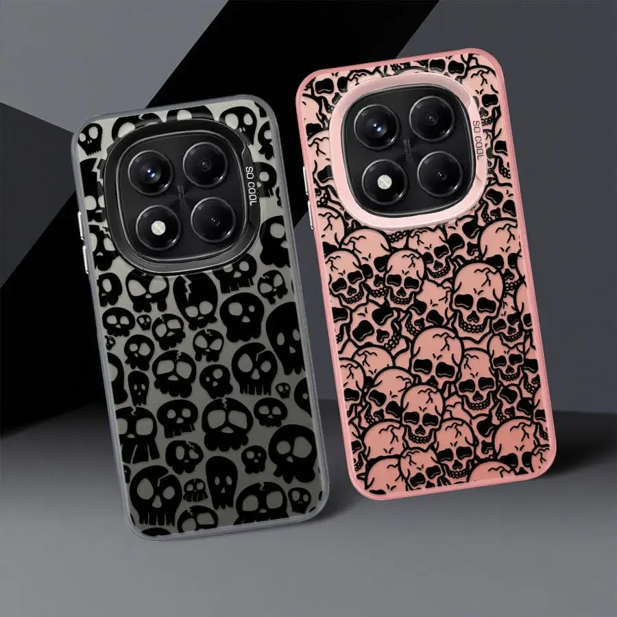 الهيكل العظمي الجمجمة عودة غطاء الهاتف القضية ل Xiaomi Poco F3 GT C51 X5 X3 Pro C50 F4 X3 NFC