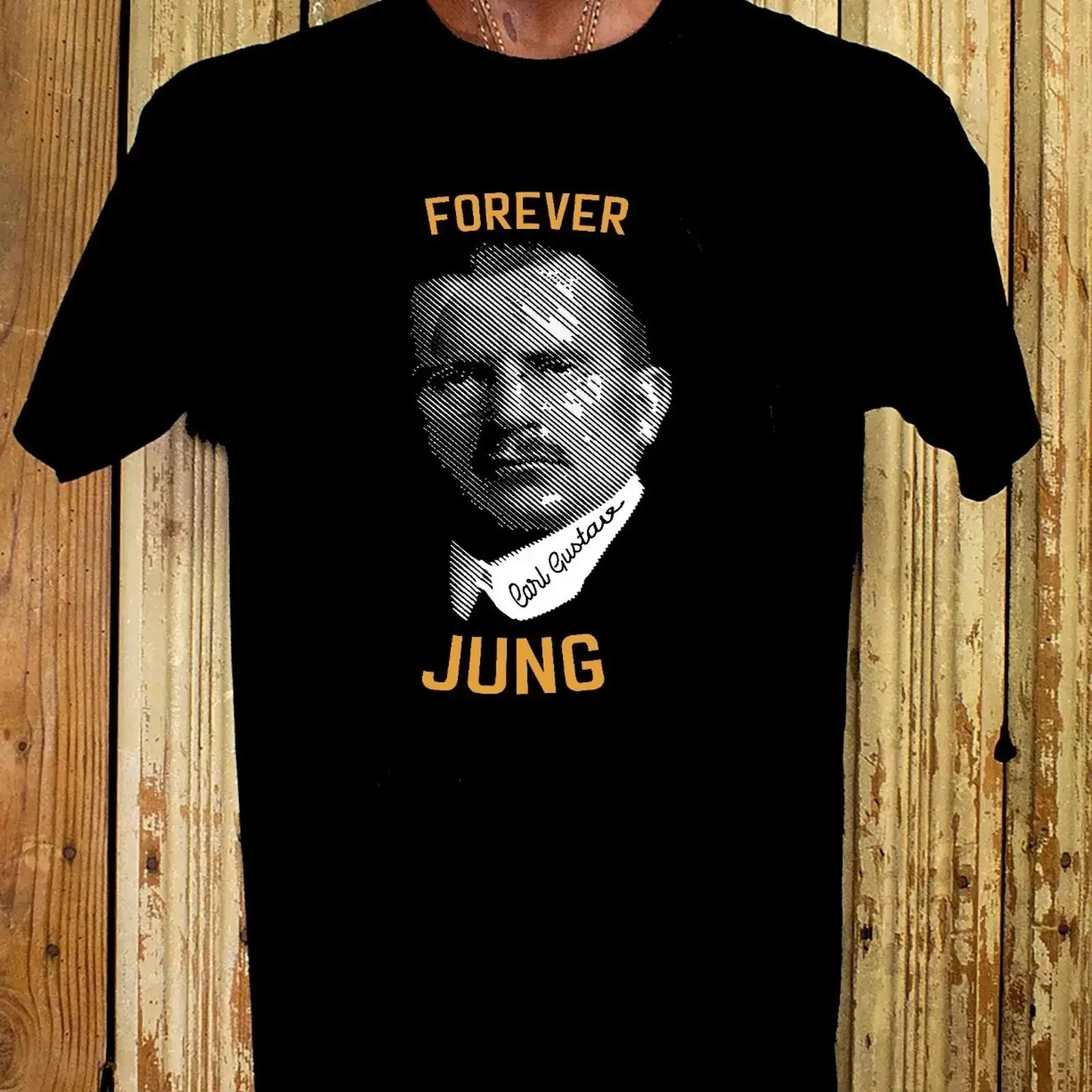 Camiseta de algodón XL con diseño vintage de Carl Gustav Jung, tributo a los filósofos, lavada, elástica, elegante y cómoda.