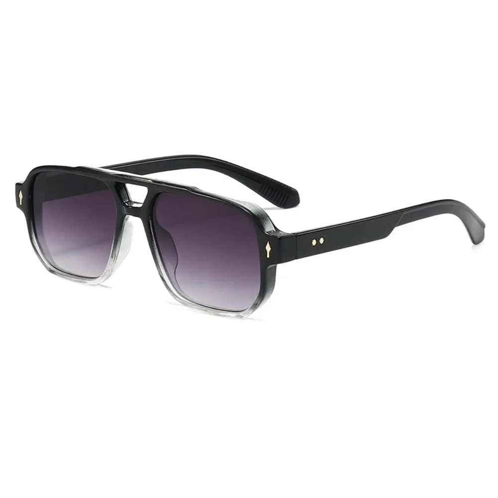 

New Retro Double Beam Sunnies Leopard Print Eyewear PC Unisex Polarized Sunglasses Waterproof HD Anti-UV Glasses Outdoor