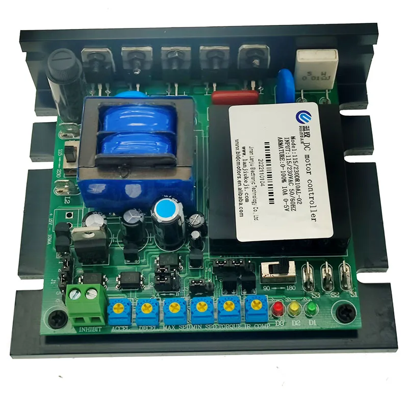Regulator napięcia 115/230VAC, wyjście 90V/180VDC, sterownik prędkości silnika DC SCR, 1/2 KM, 1 KM, sterownik silnika DC 180V, odporny na zakłócenia.