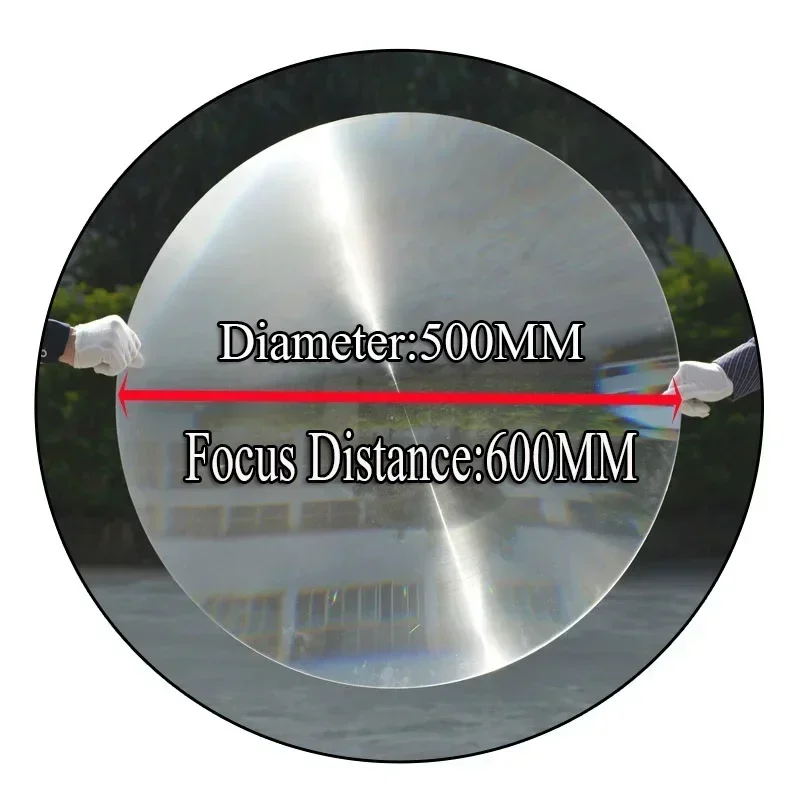 Round  D500MM F600MM Fresnel Lens Condenser Ignition Boiling Water Magnifier Scientific Experiment LED Lenses