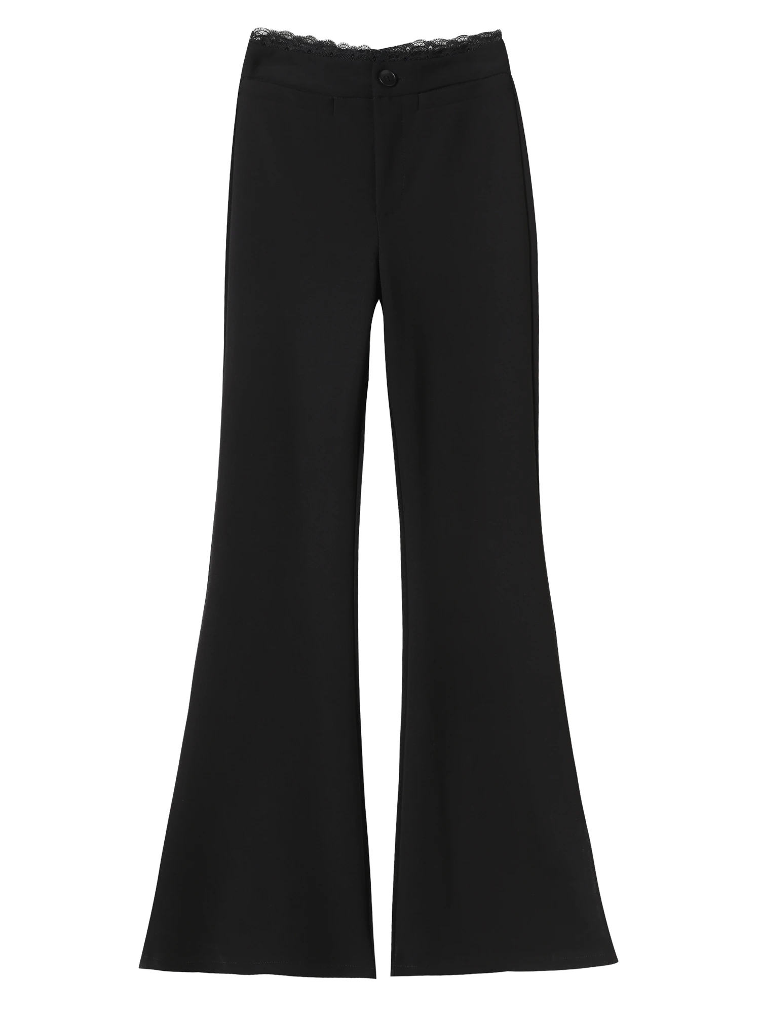 Bla Spitze Bell Bot Hosen frauen Frühling Herbst 2026 Neue Sle Hohe Taille Casual Anzug Hosen Koreanische Version Polyester faser