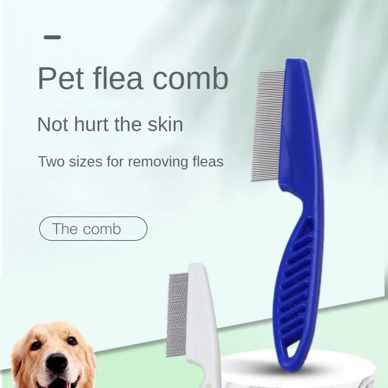 

Cat white comb, dog flea removal lice comb hair removal comb, steel needle comb encryption cleaning pet supplies