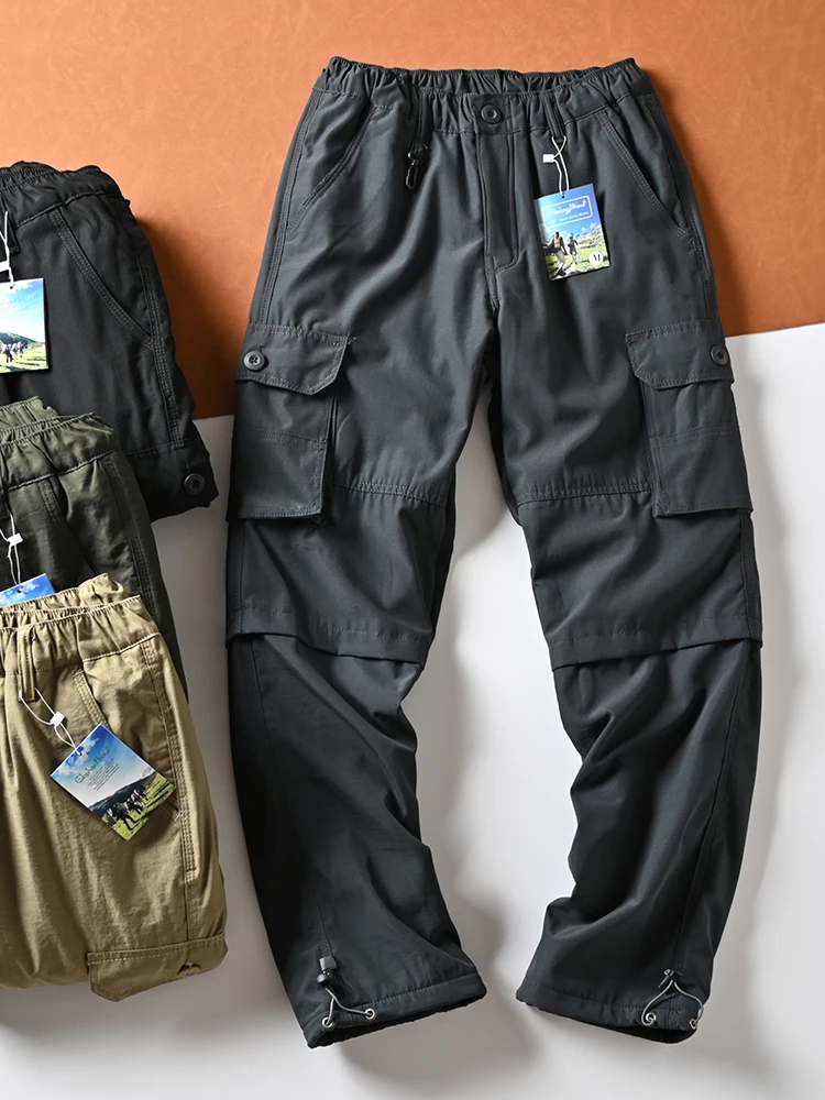 Thickened Fleece Casual Hiking Pants Men Women Outdoor Waterproof Straight Leg Soft  Workwear Trousers Youth Fashion