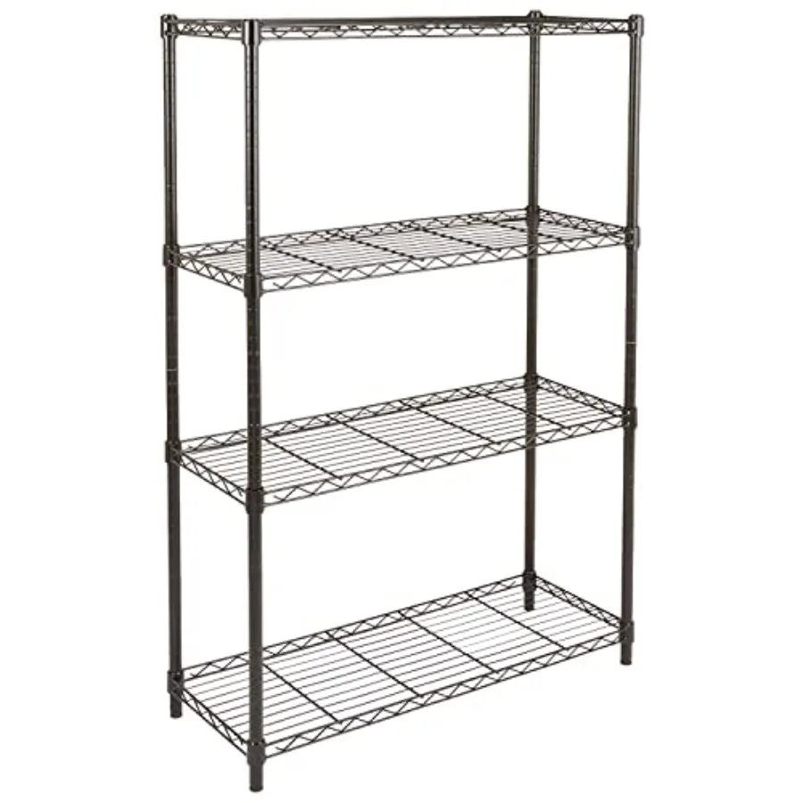 

4-Shelf Adjustable Heavy Duty Steel Wire Rack Storage Shelving Sturdy Garage Shelving 350 lbs Capacity Per Shelf Easy No-Tool A