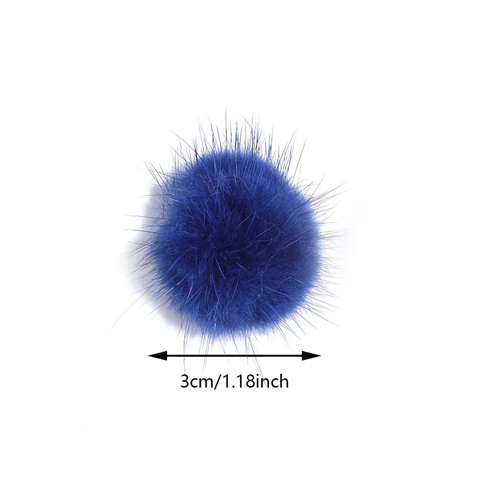 10pcs Mink Pompom 3cm Fluffy Fur Ball Soft Pompon DIY Pompons For Keychain Sewing On Scarf Hats Shoes Apparel Craft Supplies