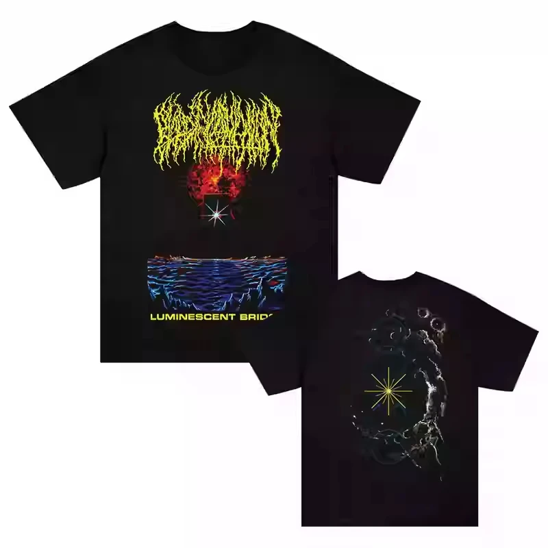 2025 Summer New Y2K Top T-shirt BLOOD INCANTATION Band Dark Metal Wind Rock American Loose Men's and Women's Large Size T-shirt