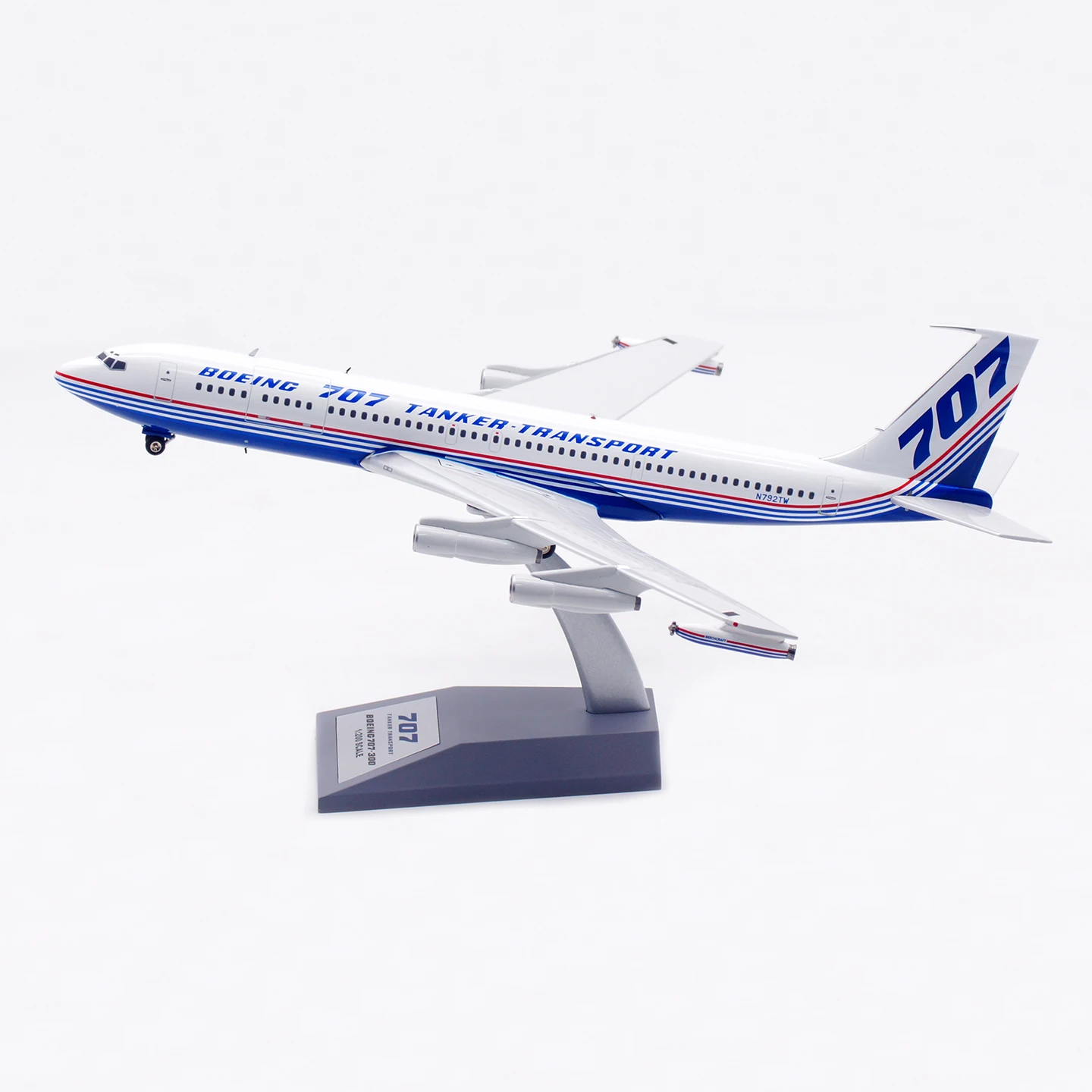 

IF707TANKER Коллекционный самолет из сплава в подарок, INFLIGHT 1:200 Boeing B707-300 «Цвет дома», литая под давлением модель самолета N792TW с подставкой