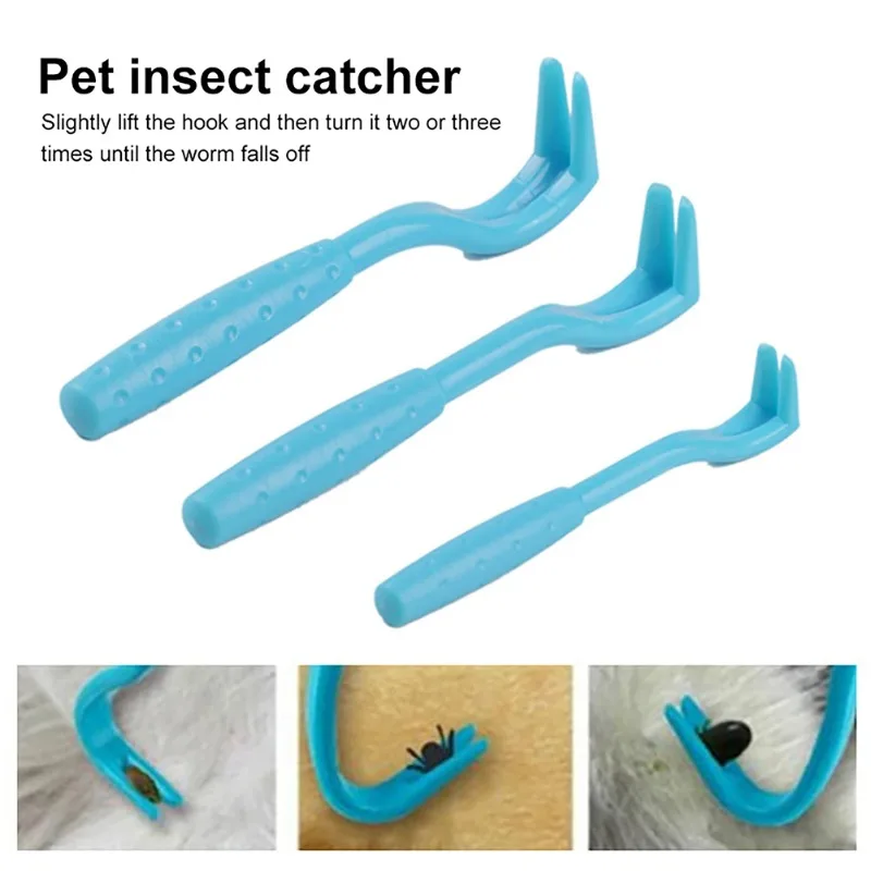 Ticks Removal Pets Insect-catcher Clamps Practical 3pcs/set Dogs Insect Remove Tweezers Cats Grooming Insect Clips Hair Groom