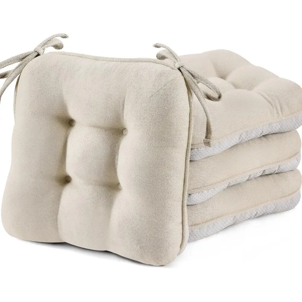 

Chair Cushions or Dining Chairs Set o 4,3.5" Thick Kitchen Table Chair Pads with Ties,Non Slip Backing and Covers, Seat Cushion