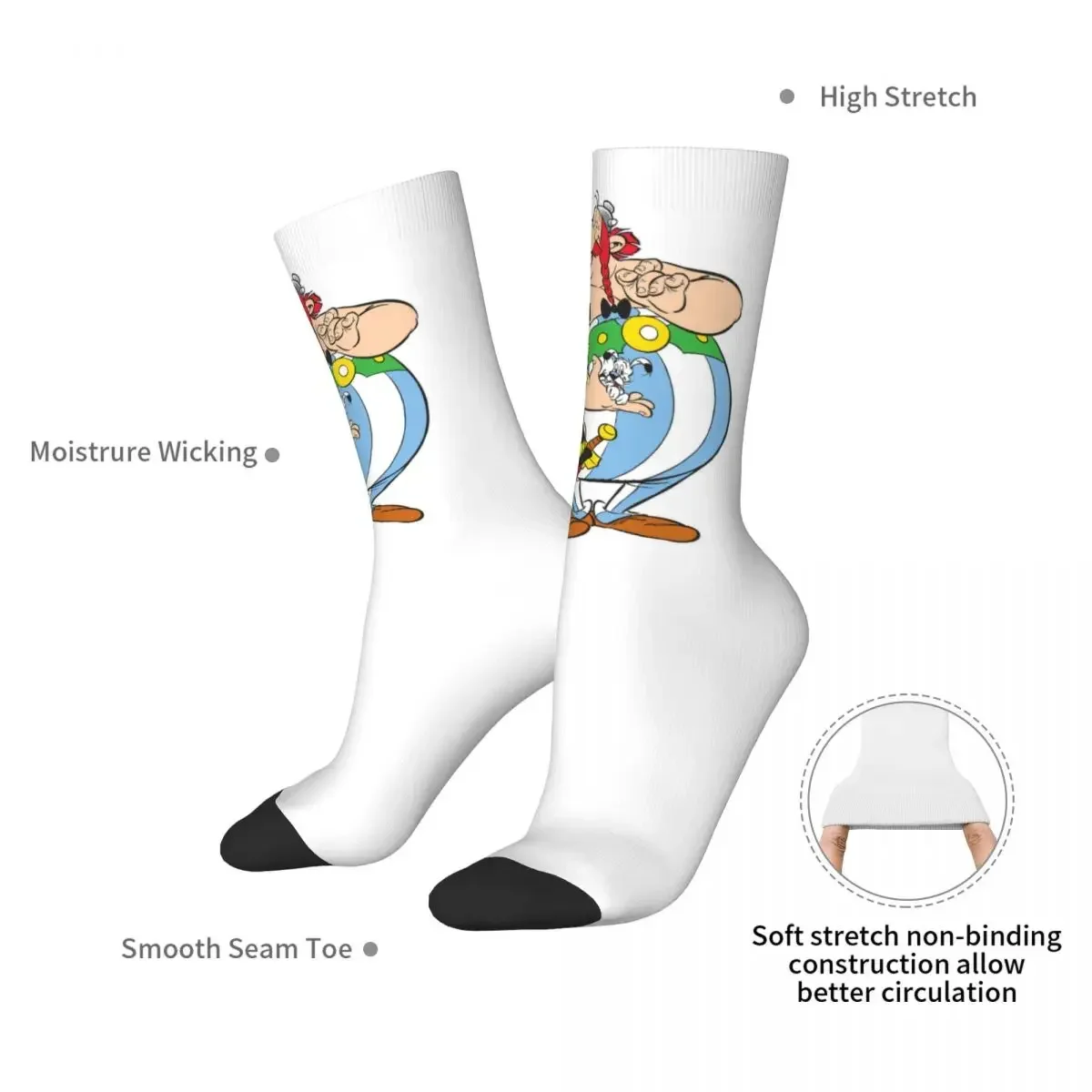 Asterix And Obelix Socks Harajuku Super Soft Stockings All Season Long Socks Accessories for Unisex Birthday Present