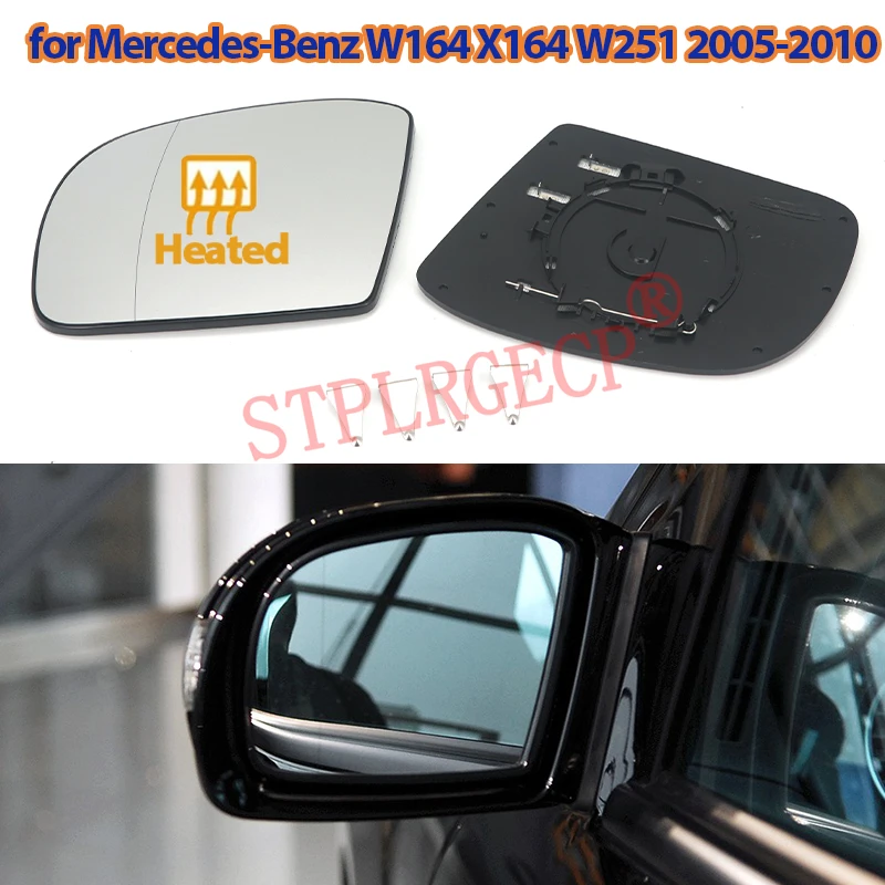 Ersatz-Seitenspiegel Heizglas Beheizte Spiegellinse mit Platte für Mercedes-Benz W164 X164 W251 2005-2010 Nur LHD