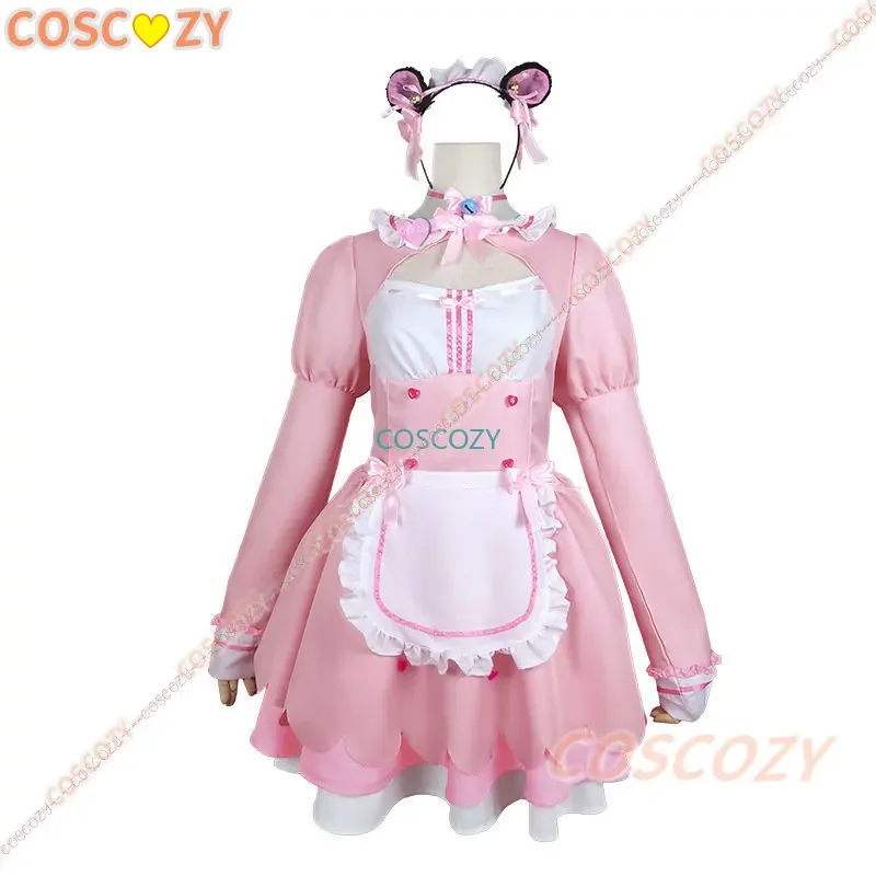 Anime czekolada wanilia przebranie na karnawał pokojówka sukienka Lolita śliczne Neko dziewczyny kobiety kostium Halloween strój wieczorowy