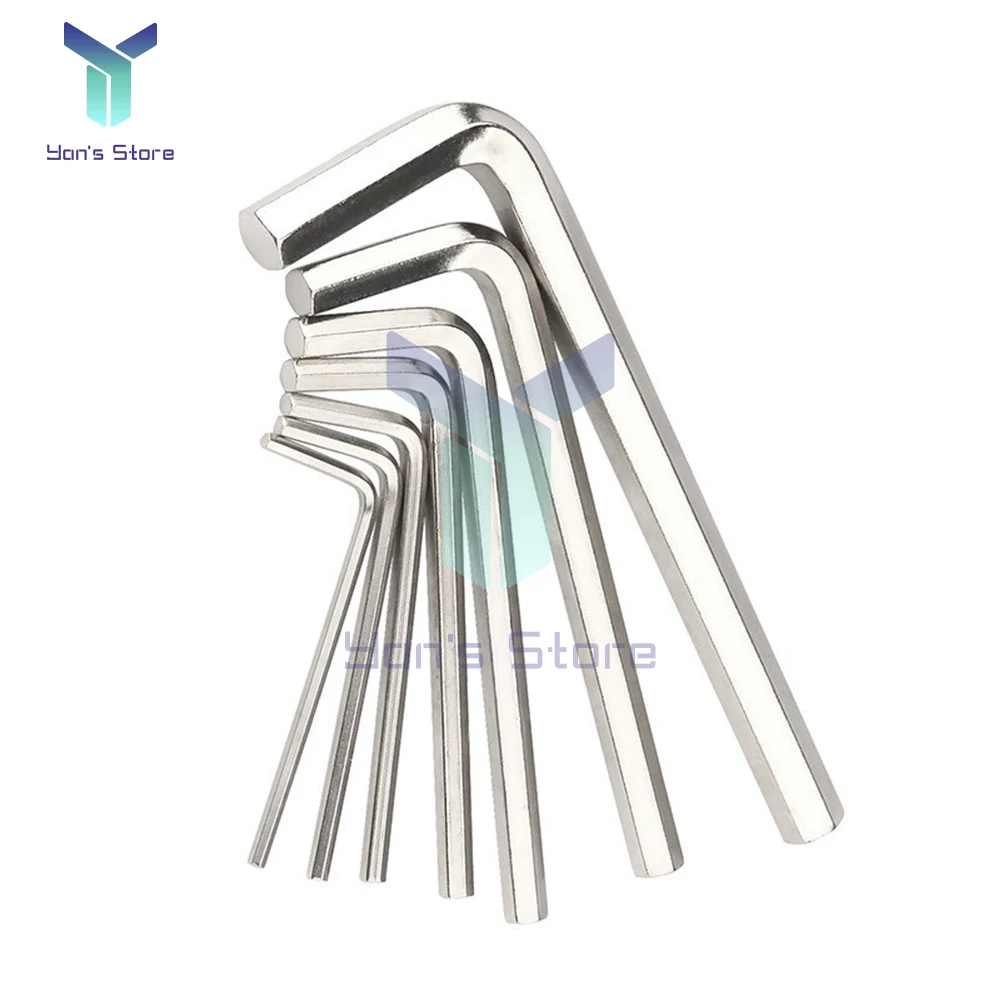 7Pcs Hexagon Allen Key Wrench Tools Set 0.7/0.9/1.3/1.5/2/2.5/3mm Wrench Bicycle Repair Tools Hand Repair Tools 0.7MM-3MM