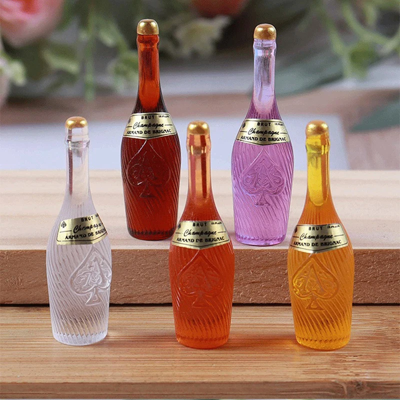 10Pcs Dollhouse Miniature Simulation Small Wine Bottle Model DIY Accessories Fridge Magnet Night Light Parking Sign Ornaments