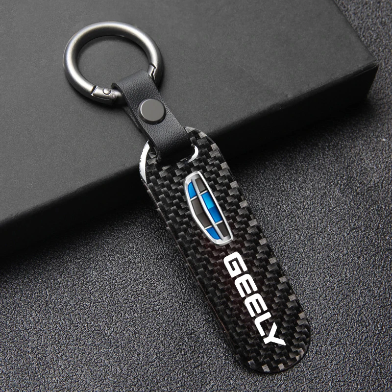 For Geely Atlas Coolray Emgrand EC7 EC8 X7 EX7 CK2 CK3 Accessories Car Key Chain Key Ring Carbon Fiber Metal Keychain Keyrings