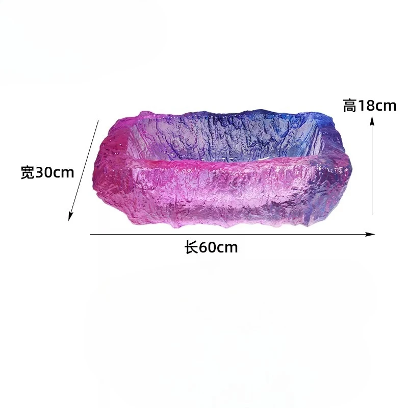 

Элитная индивидуальная раковина из прозрачной синей смолы, имитирующая ледниковый кристалл, с одной чашей.