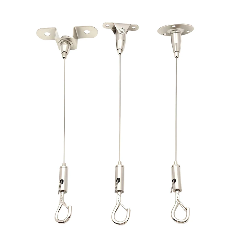 1 Pcs Wire Rope Spring Hook Adjustable Hanging Clothesline Fixed Guardrail Lock Lifting Code Suitable For Light Panels