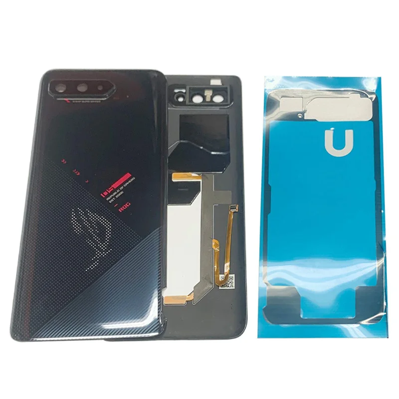 Back Cover Rear Door Case Housing For Asus ROG Phone 5 ZS673KS Battery Cover with Camera Frame Lens Repair Parts