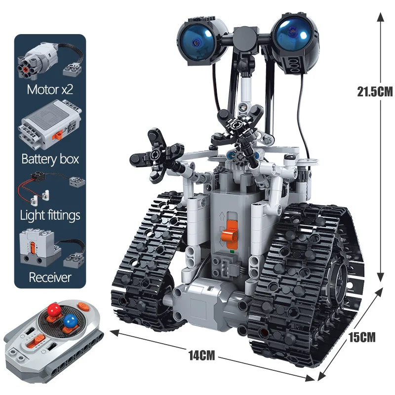 NEW 408PCS Creative Technical RC Robot Electric Building Blocks City Remote Control Intelligent Robot Bricks Kids Christmas Gift