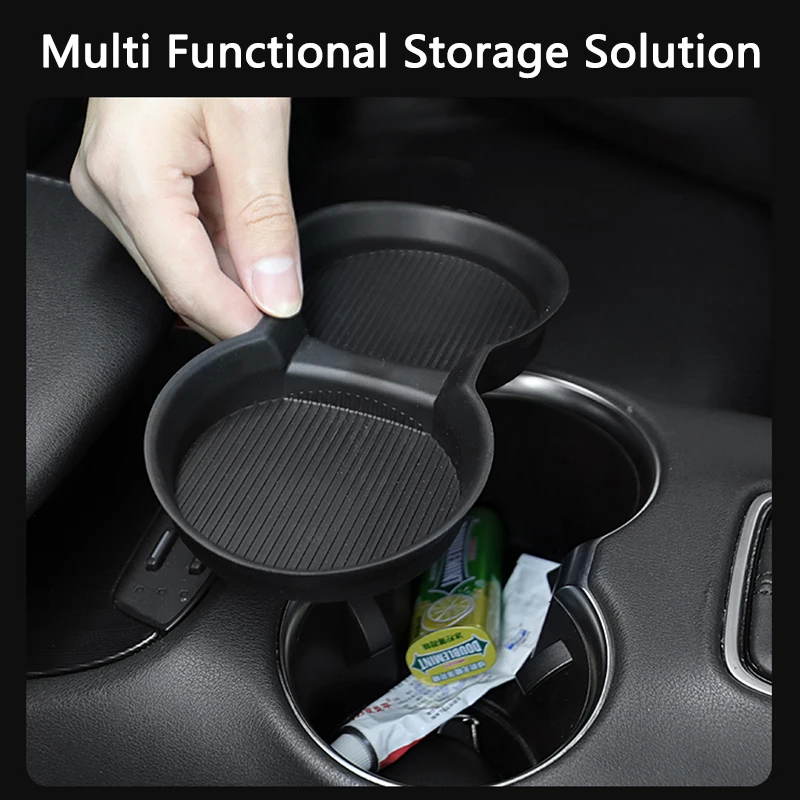 QHCP Car Water Cup Holder Partition Pad Non-slip Central Water Cup Storage Mat For Toyota Harrier Venza 2022 Interior Accessory