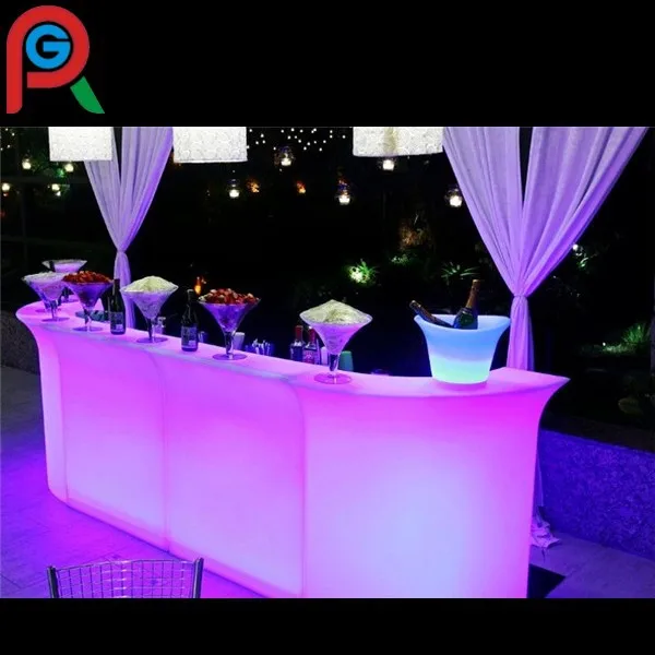

Rigeba Brand Led Battery Rechargeable Led Bar Counter Table For Club